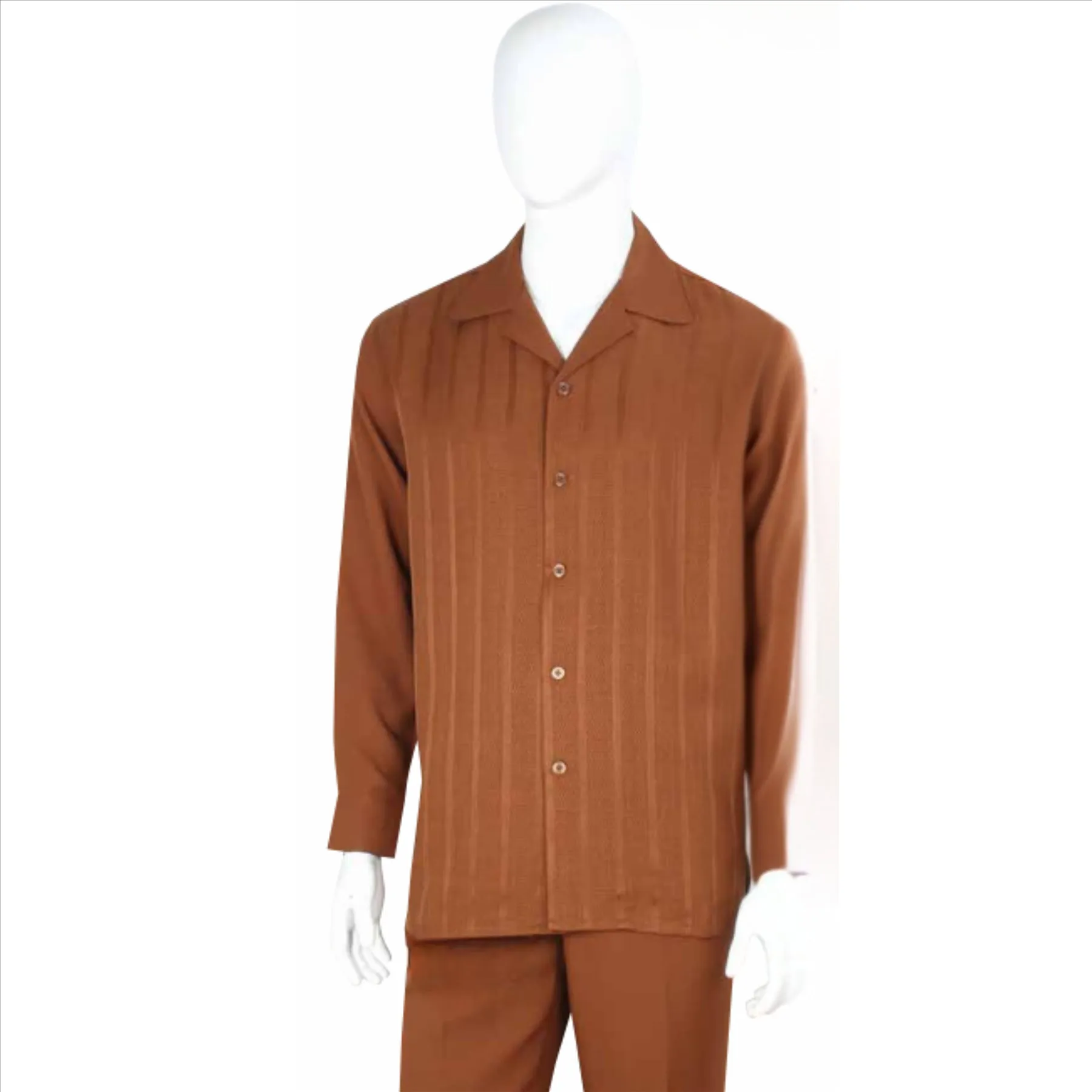 Apollo King Royal Diamond Mens Brown 2 Piece Long Sleeve Walking Suit