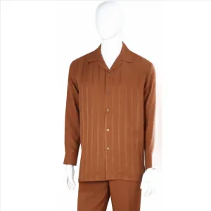 Apollo King Royal Diamond Mens Brown 2 Piece Long Sleeve Walking Suit