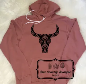 Aztec Cow Skull Hoodie