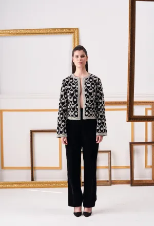 B4 BLACK SCALLOP DIAMANTÉ JACKET