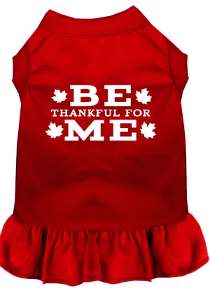 Be Thankful For Me Screen Print Dress Red Xs