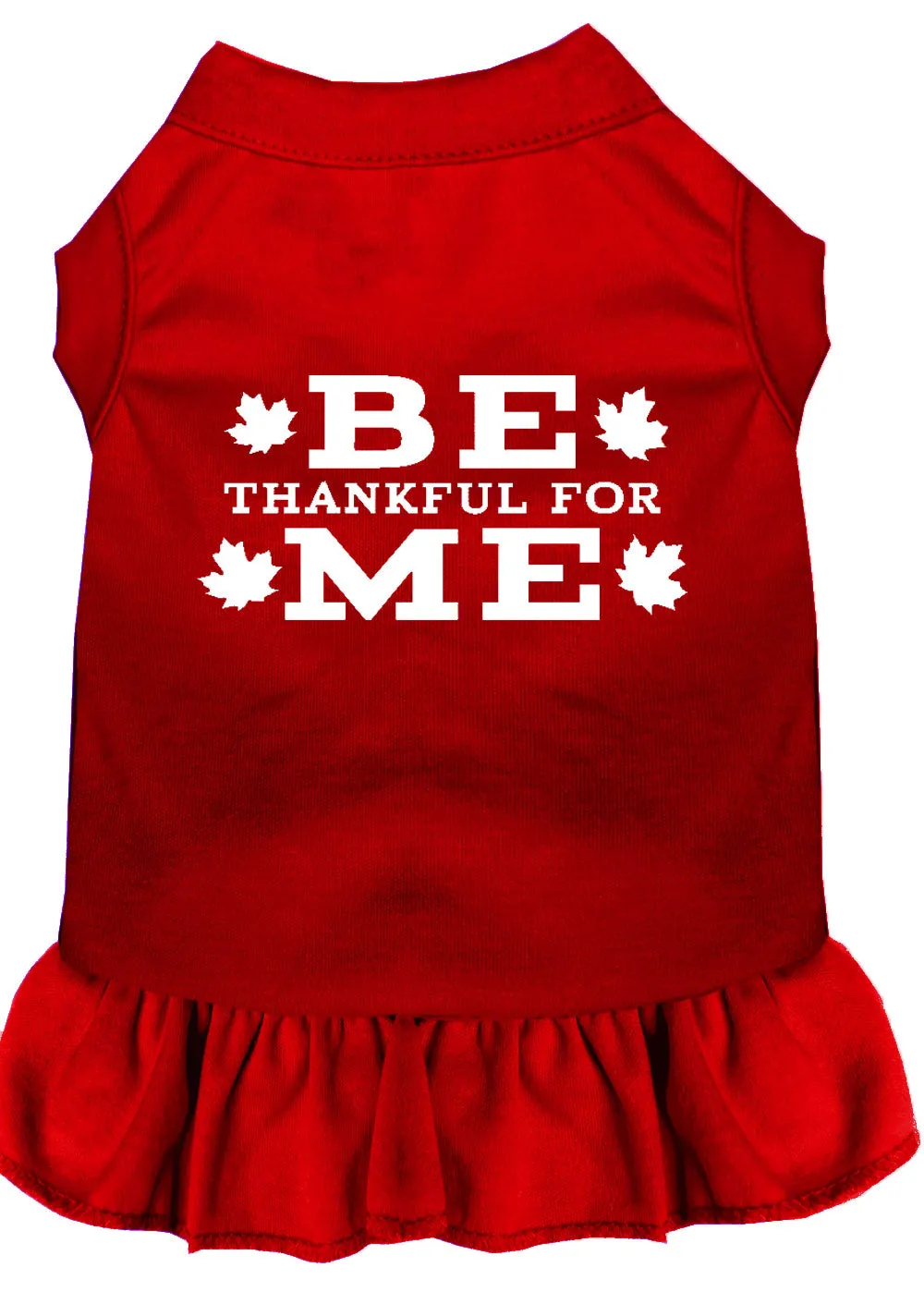 Be Thankful For Me Screen Print Dress Red Xs