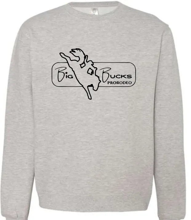 Big Bucks Pro Rodeo Crewneck ~ Gray