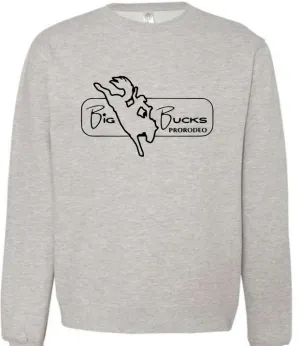 Big Bucks Pro Rodeo Crewneck ~ Gray