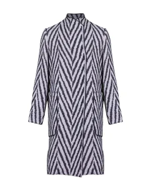 Black and White Chevron Overcoat