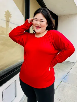 Bloomchic Crew Neck Long Sleeve Top with Bell Cuff, Multiple Colors & Sizes Available!
