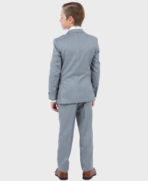 Boys Shark Grey Slim Fit Sharkskin Suit