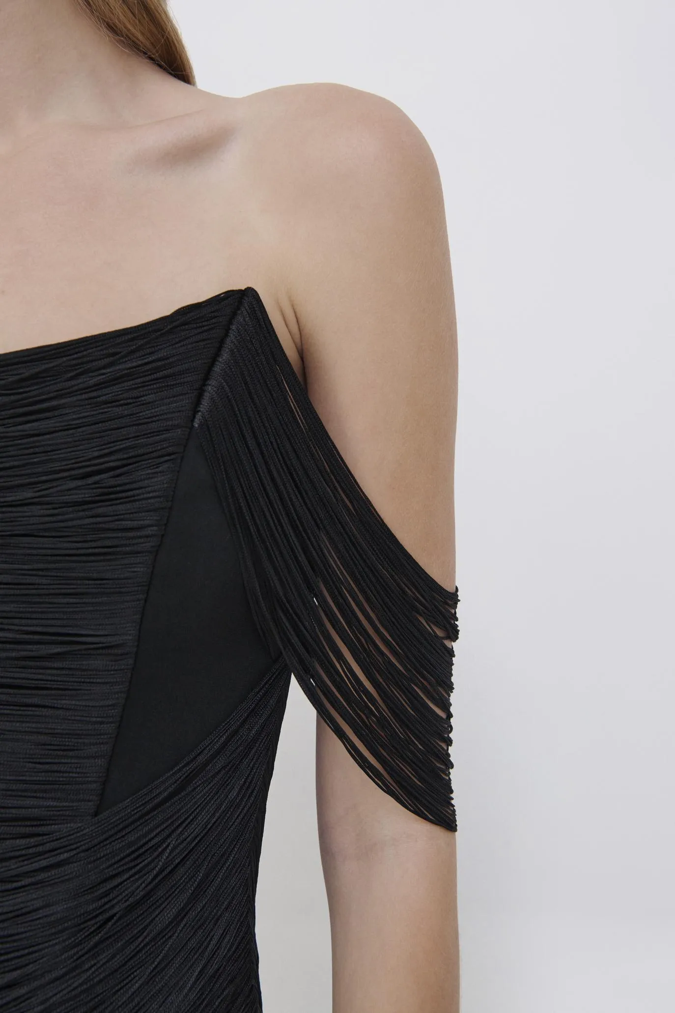 Camden Draped Fringe Mini Dress