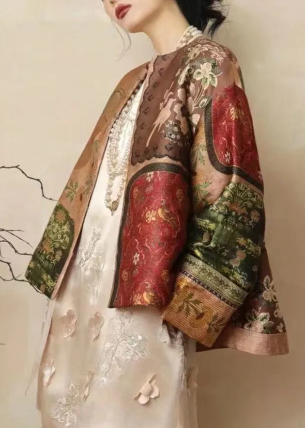 Chinese Style O-Neck Print Coats Spring TY016