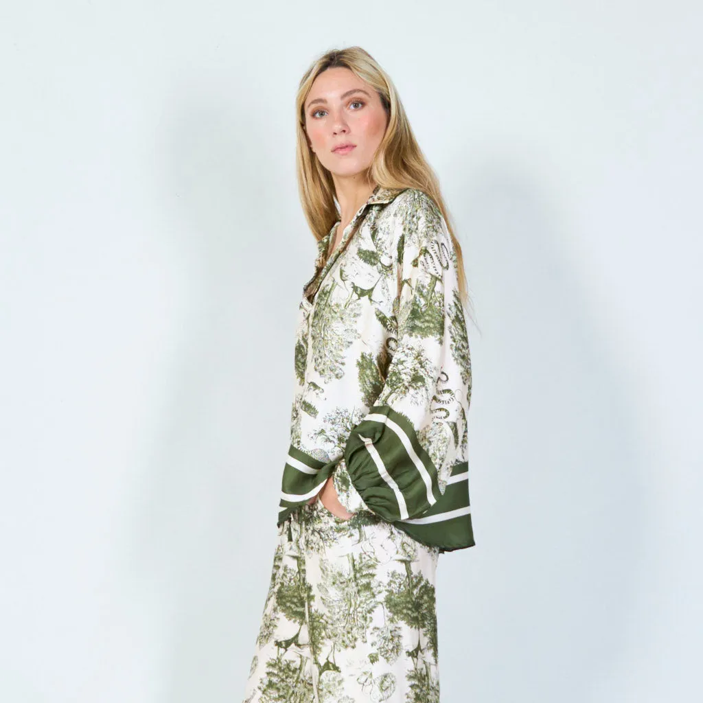 Classic toile print blouse wholesale