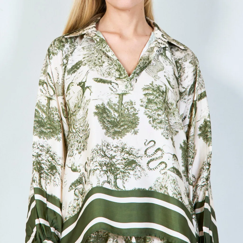 Classic toile print blouse wholesale