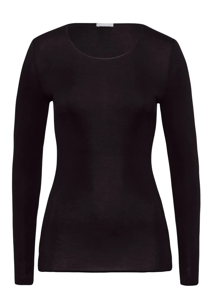 Cotton Seamless Long Sleeved Top Black