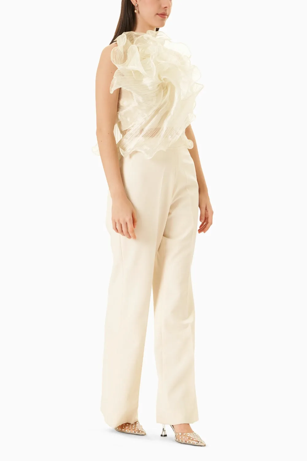Cream Vanessa Top With Pants