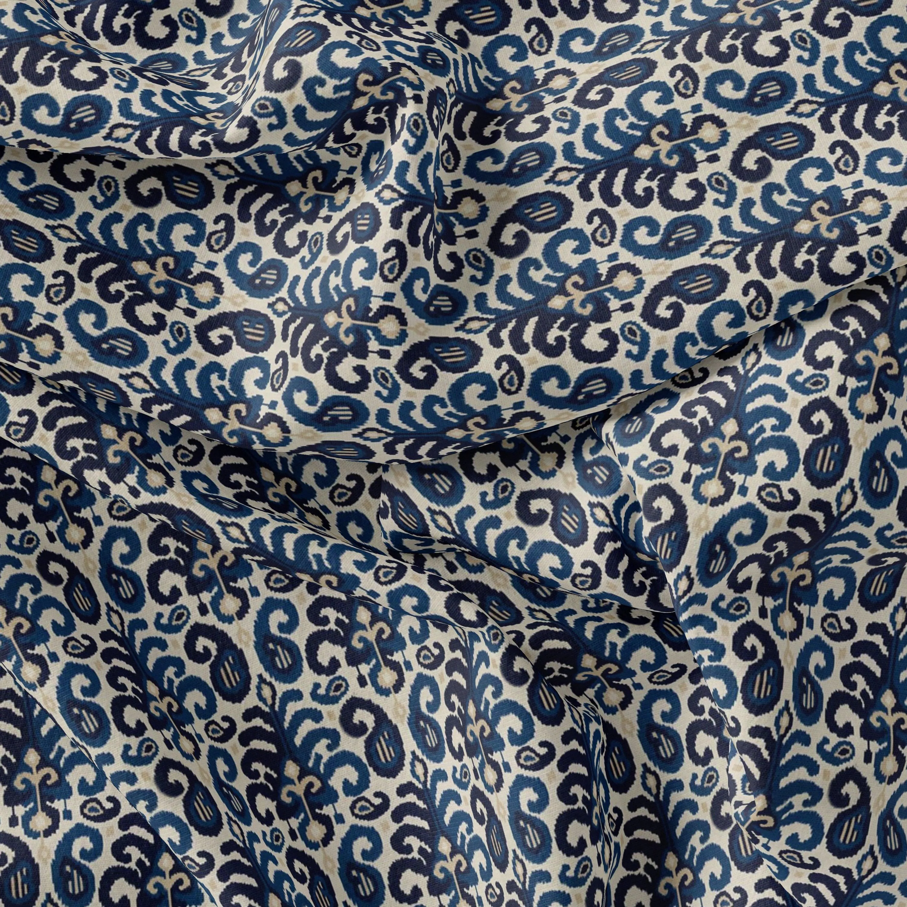 Decorative Paisley Seamless Repeat Digital Printed Fabric - Weightless