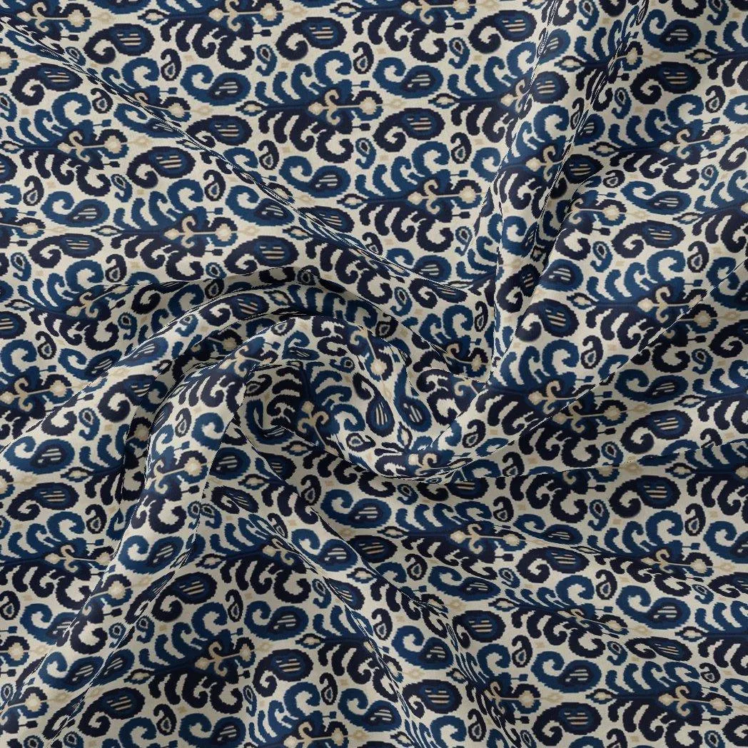 Decorative Paisley Seamless Repeat Digital Printed Fabric - Weightless
