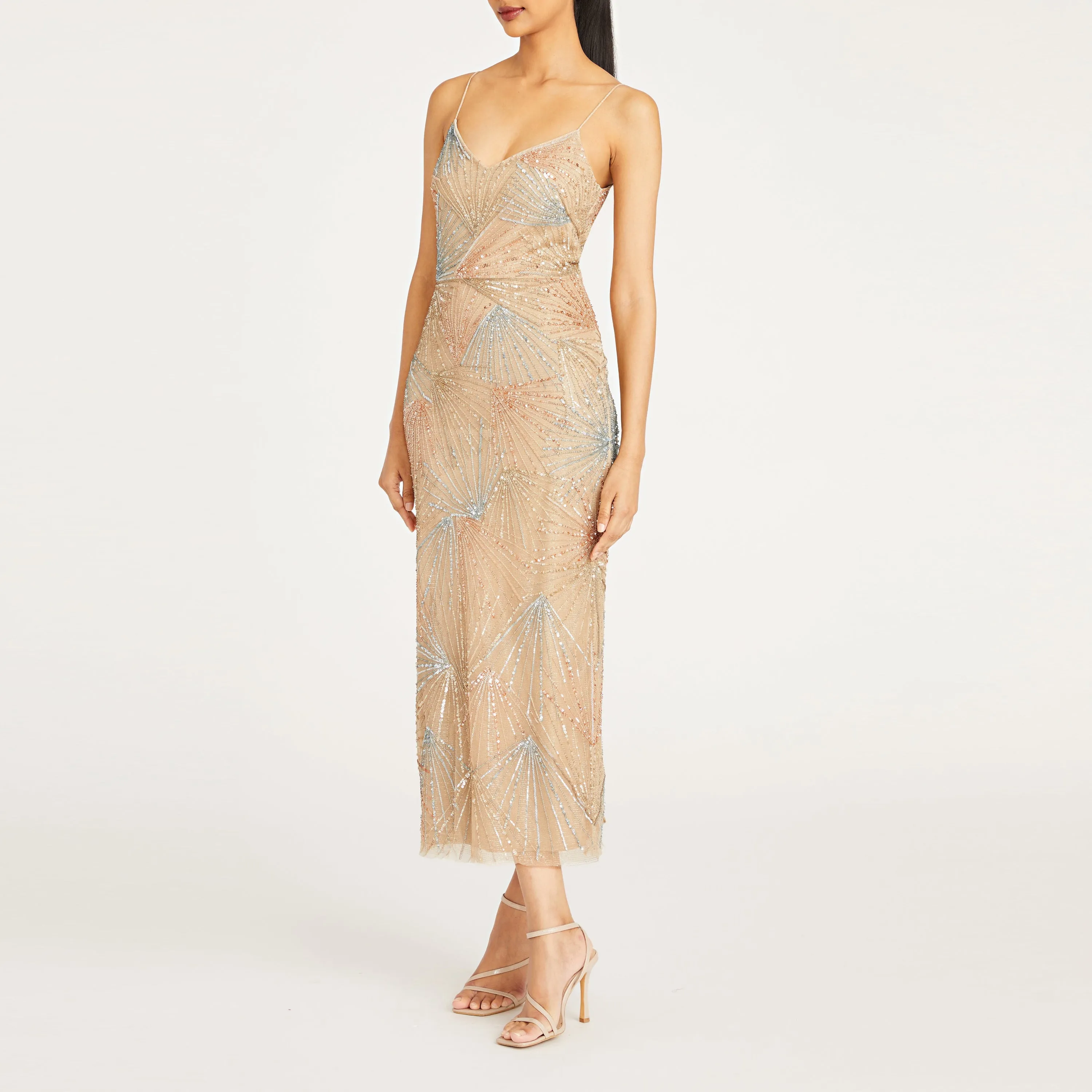 Diana Beaded Tea Length Dress