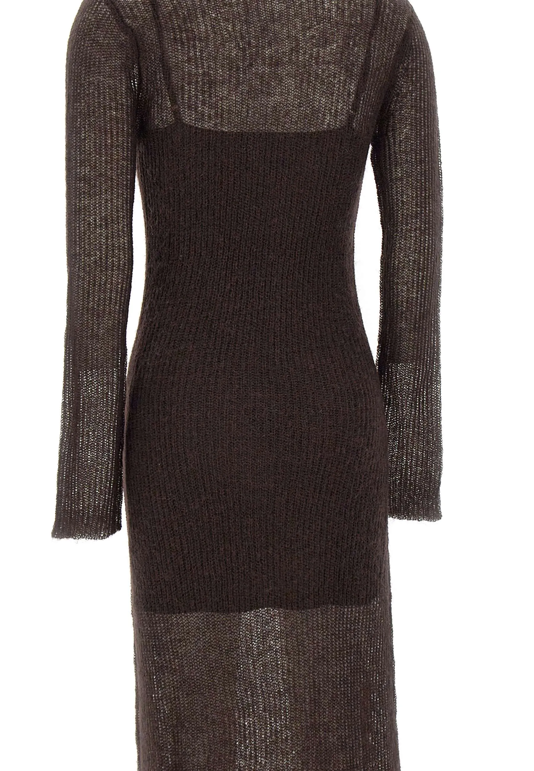 Eiza Wool Mohair Dress in Dark Brown