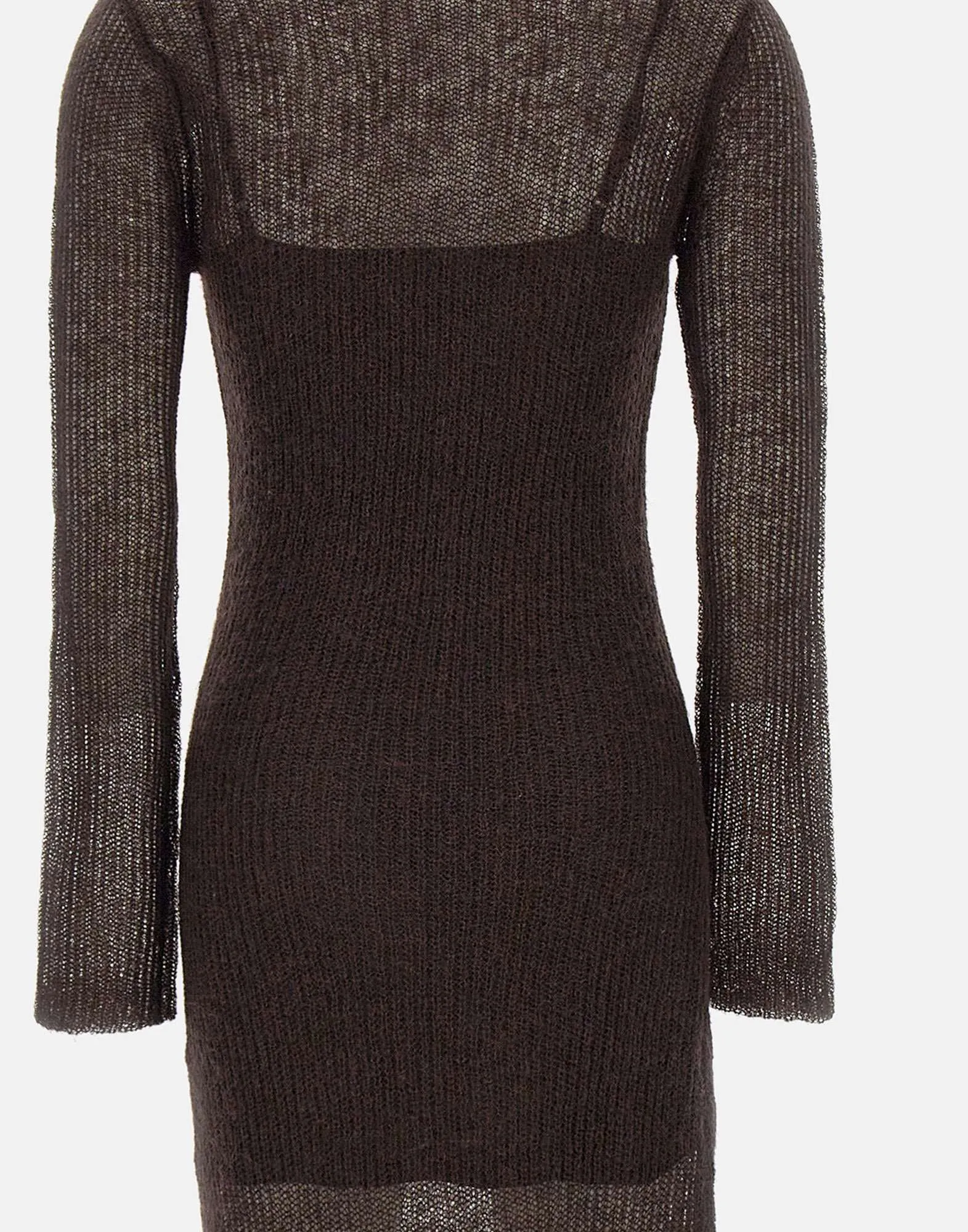 Eiza Wool Mohair Dress in Dark Brown