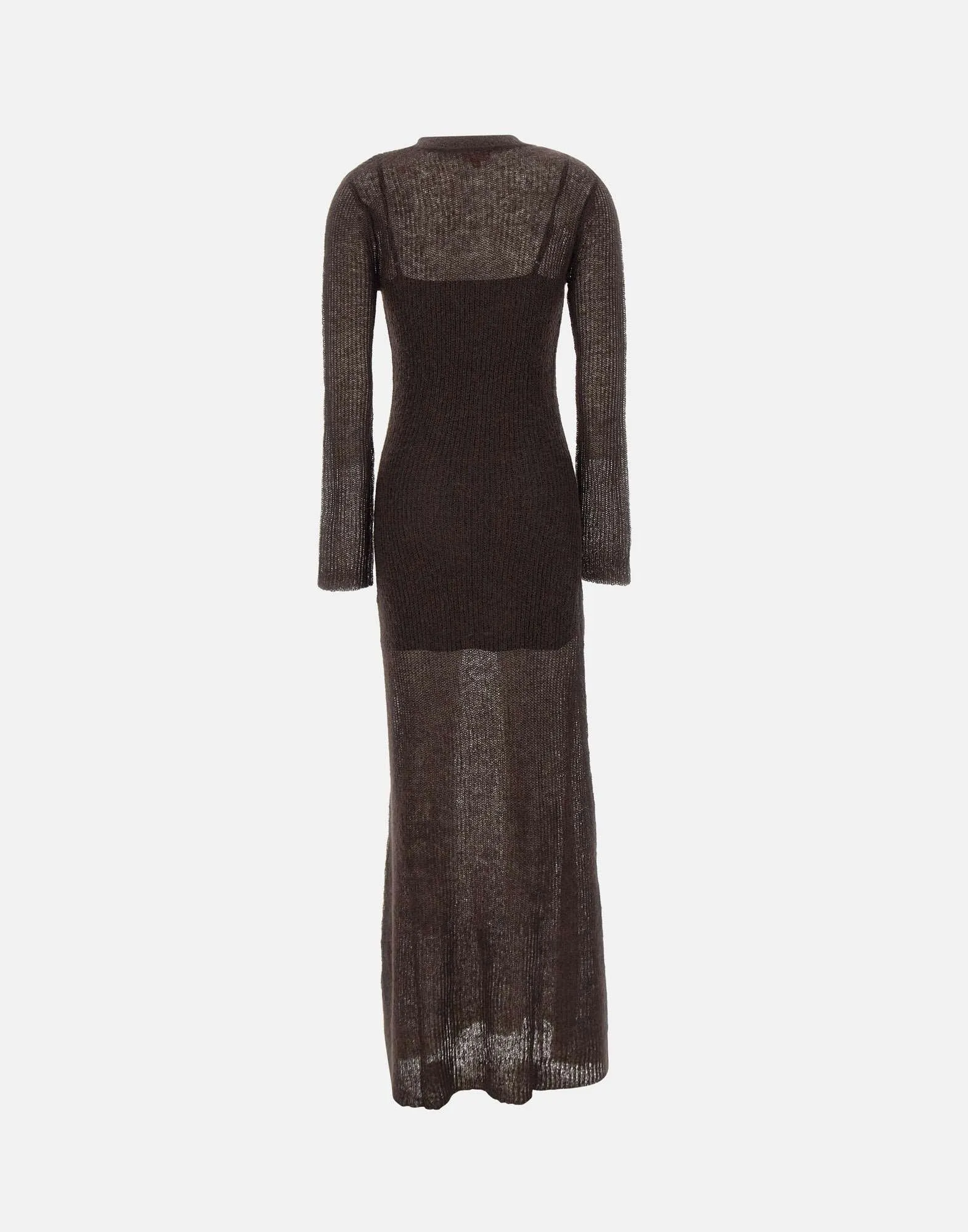 Eiza Wool Mohair Dress in Dark Brown