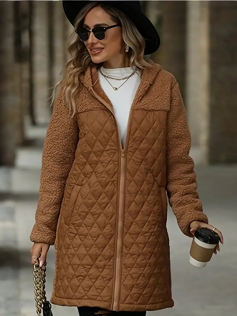 Elegant fleecejack met capuchon voorRegular fit, met zakken - Casual winterjack