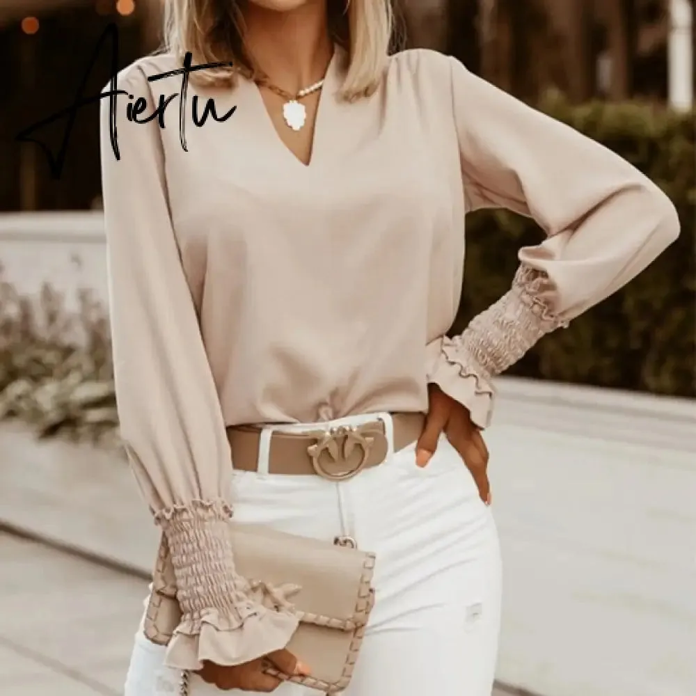 Elegant Print Ruffle Buttons Shirt Blouse Women O Neck Pullover Tops Blusa Spring Autumn Long Sleeve Polka Dot Blouse Streetwear