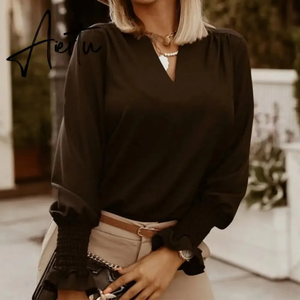 Elegant Print Ruffle Buttons Shirt Blouse Women O Neck Pullover Tops Blusa Spring Autumn Long Sleeve Polka Dot Blouse Streetwear