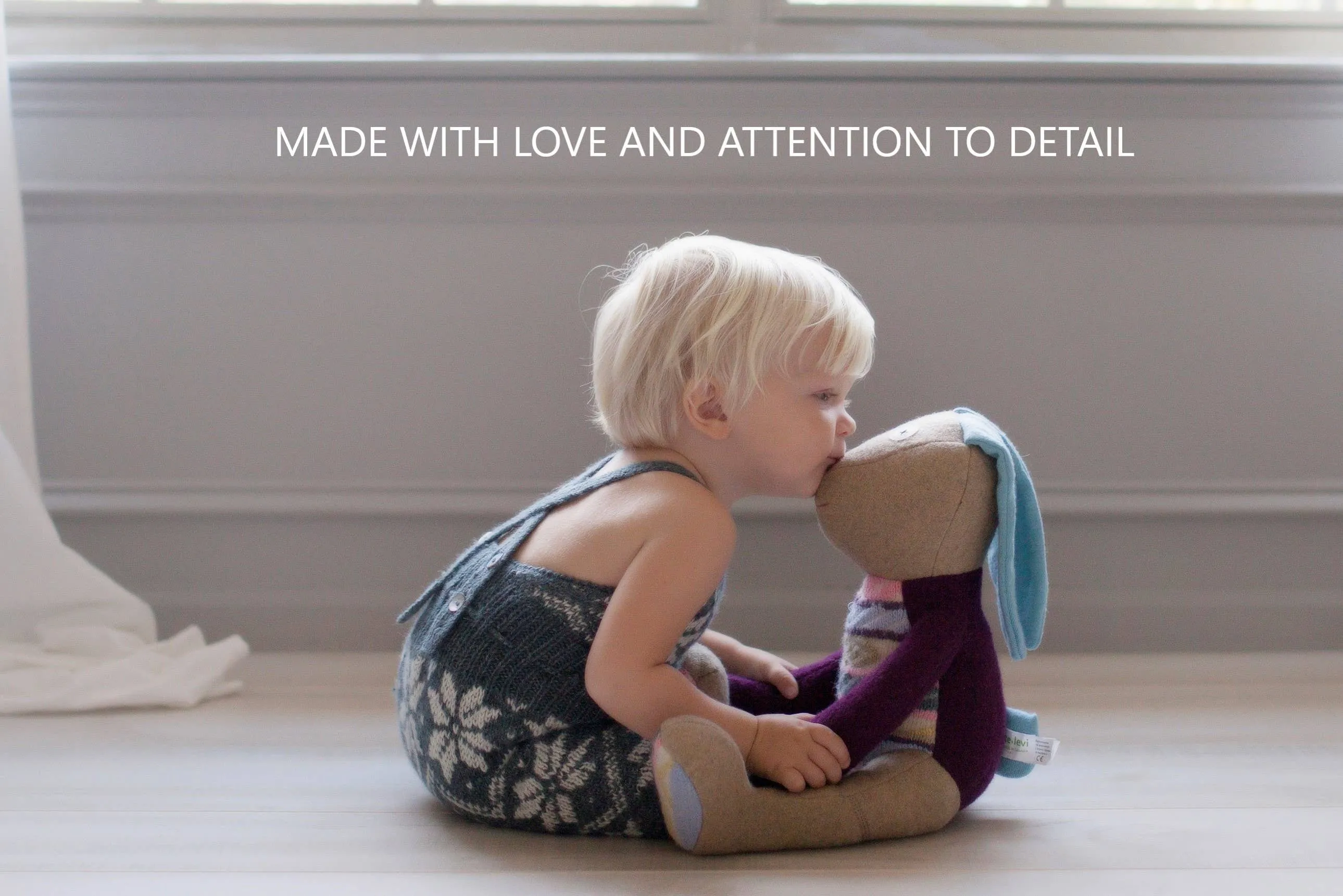 Elephant Puppet | Reclaimed Wool: 12 inch height (30.5 cm).