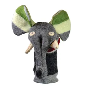 Elephant Puppet | Reclaimed Wool: 12 inch height (30.5 cm).