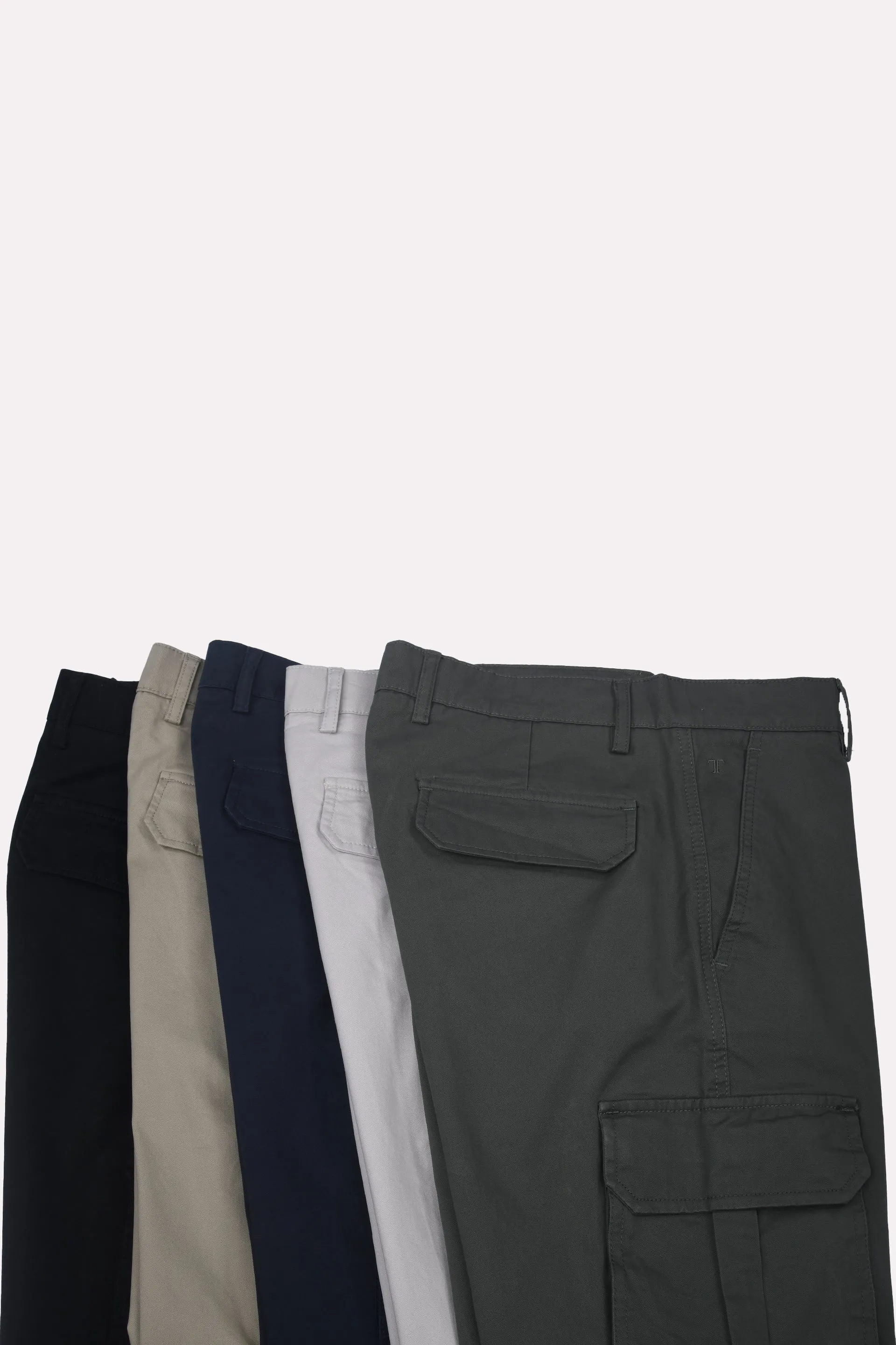 ELEVATED TWILL TAILORED CARGO PANTS IN NAVY