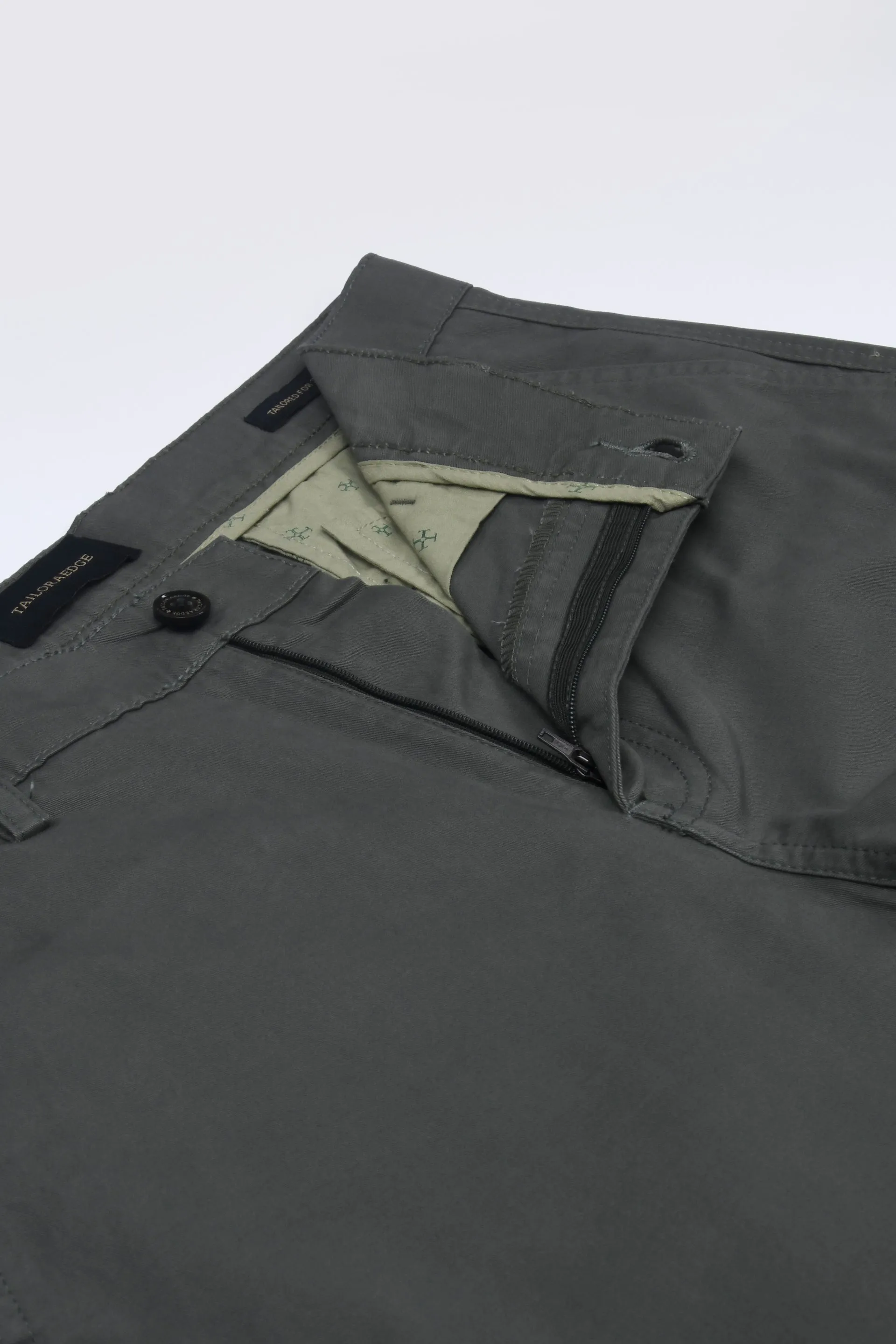ELEVATED TWILL TAILORED CARGO PANTS IN OLIVE