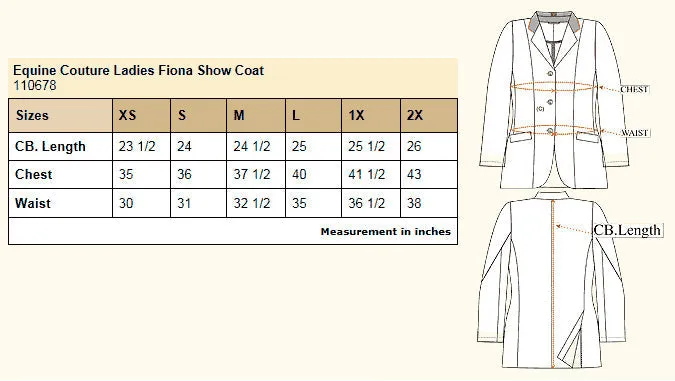 Equine Couture Ladies Fiona Show Coat