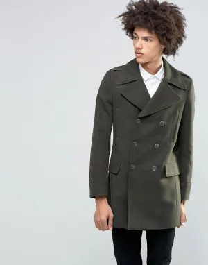Feraud Premium 80% Italian Melton Wool Military Coat