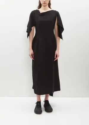 Flap Sleeve Cupro-Flax Dress
