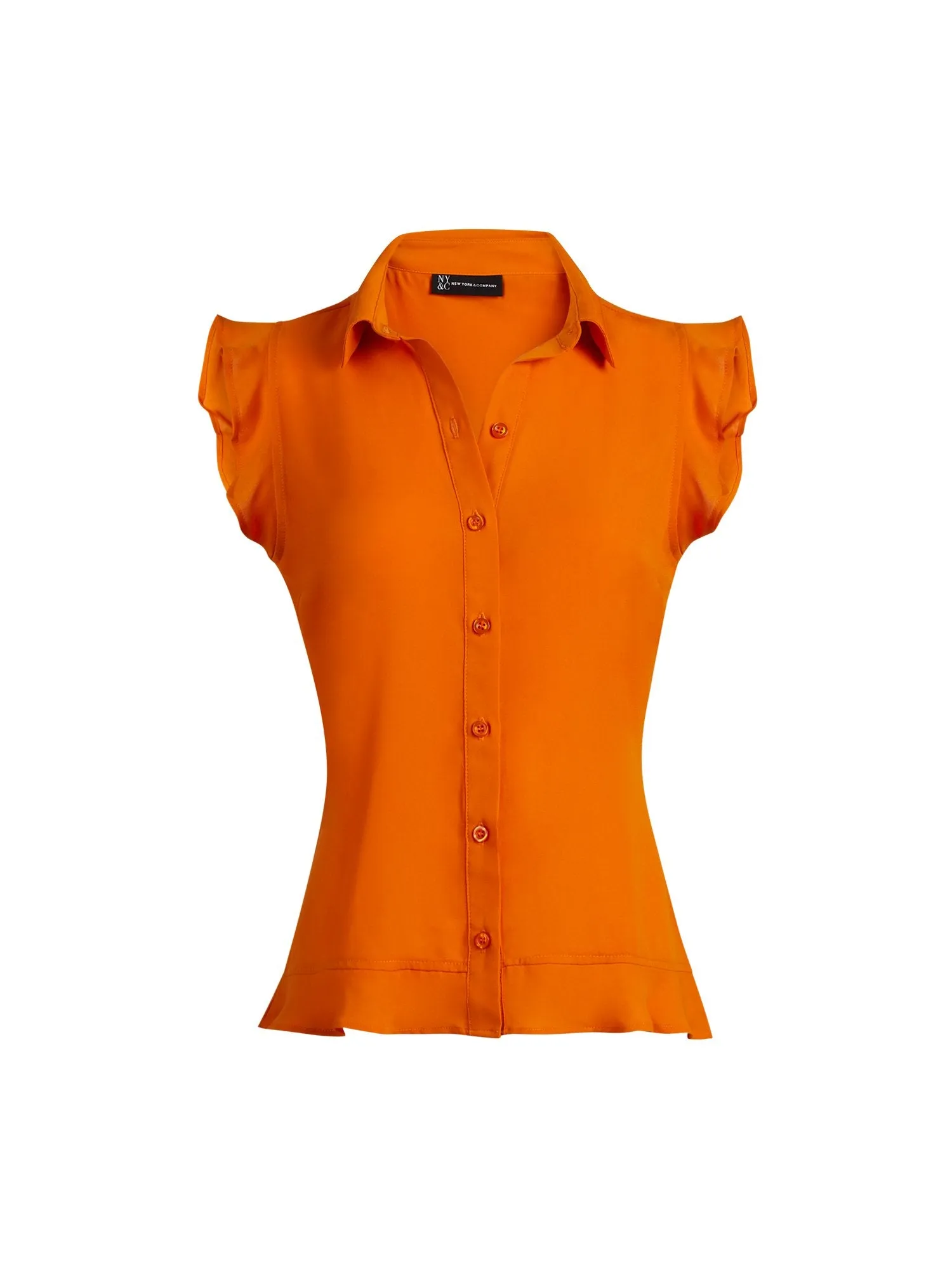 Flounced-Hem Blouse