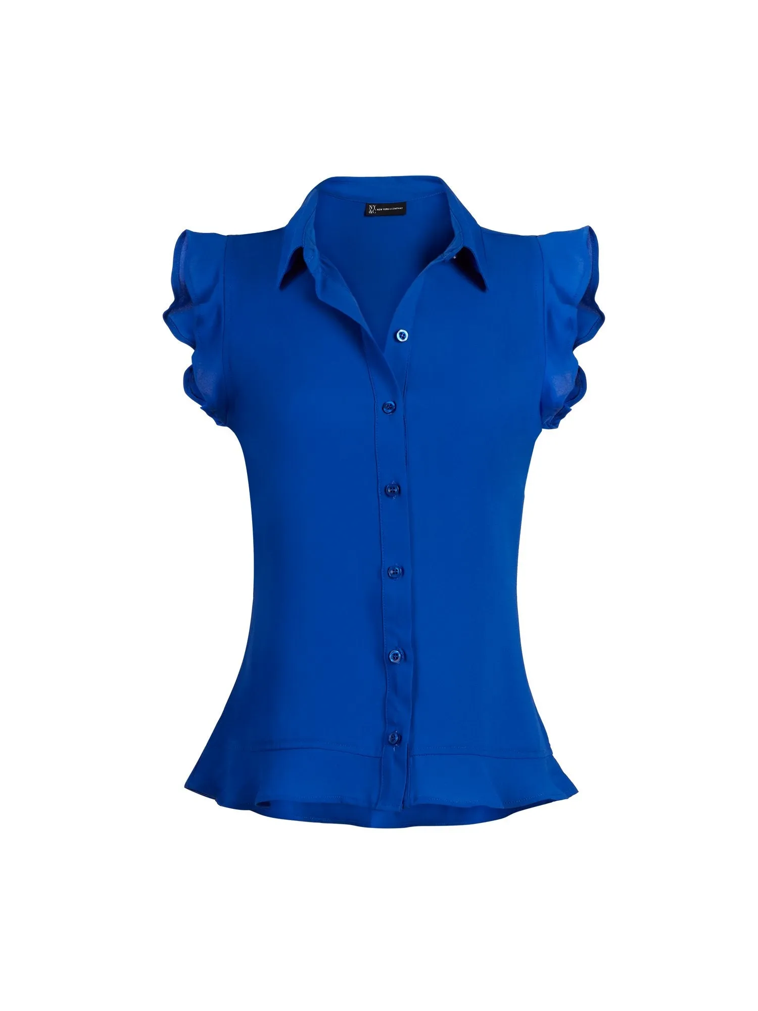 Flounced-Hem Blouse