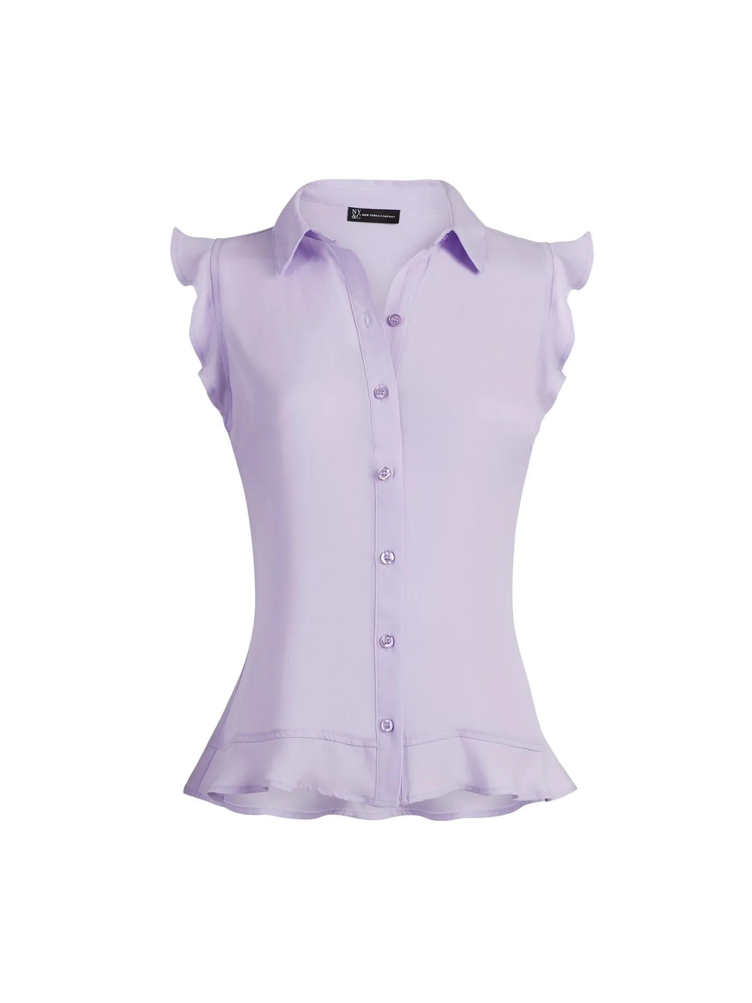 Flounced-Hem Blouse