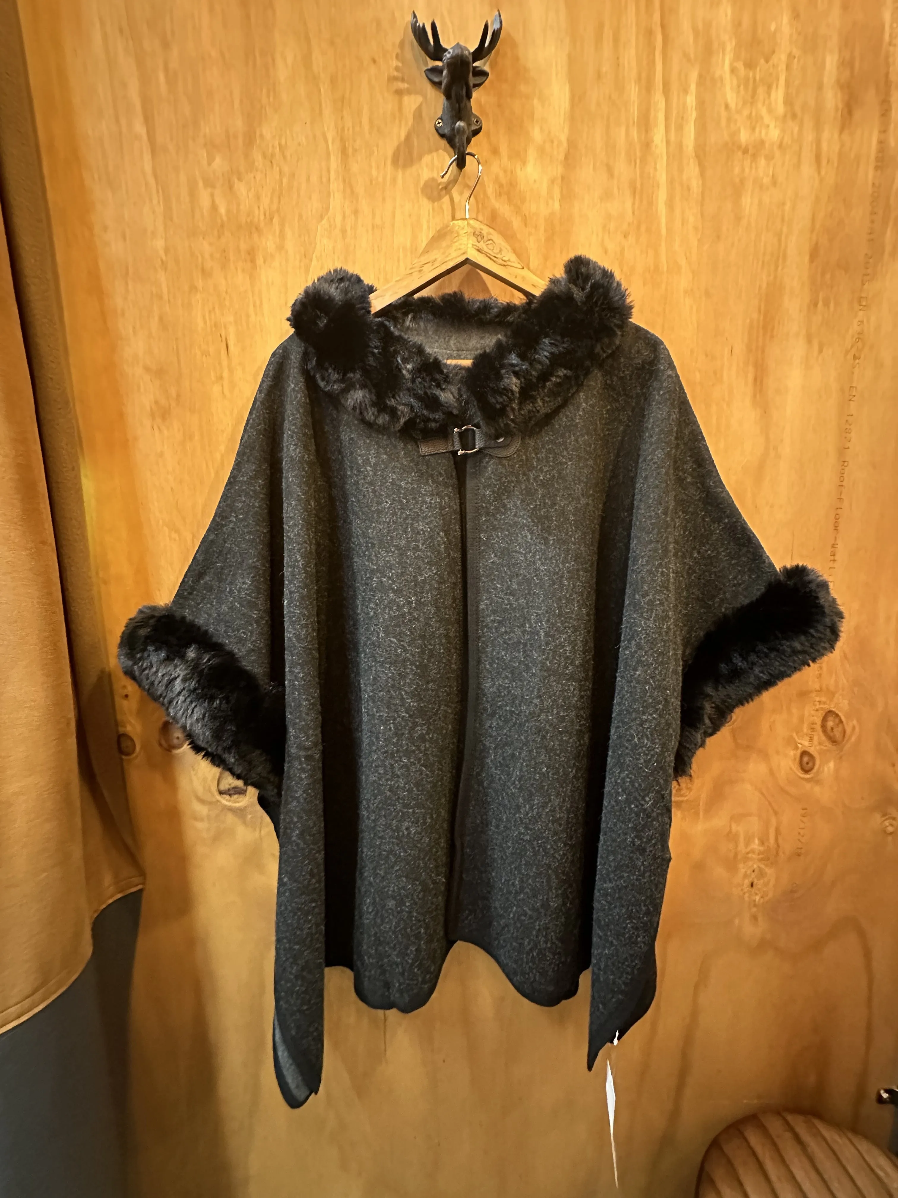 Fur Detail Poncho