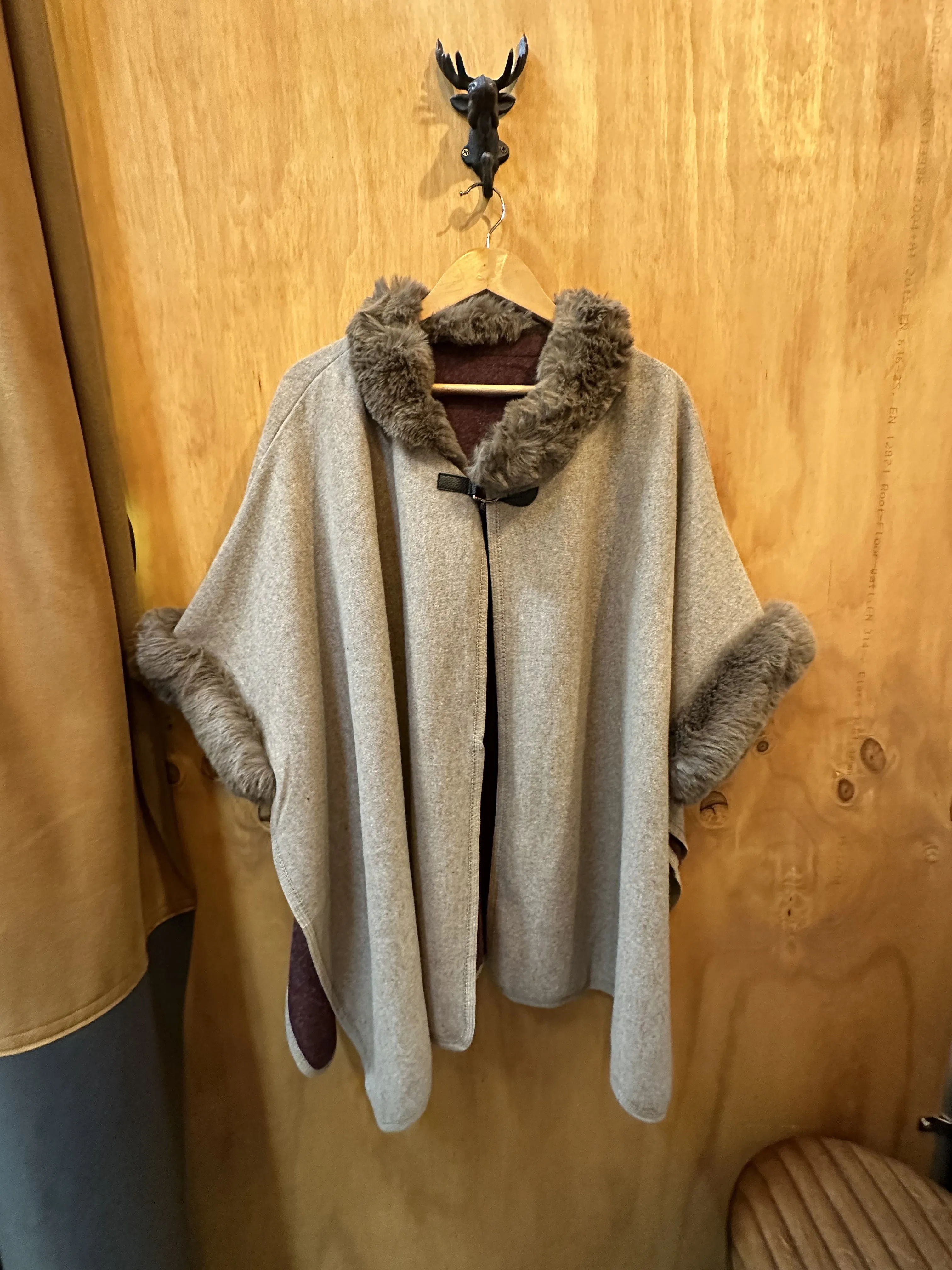 Fur Detail Poncho
