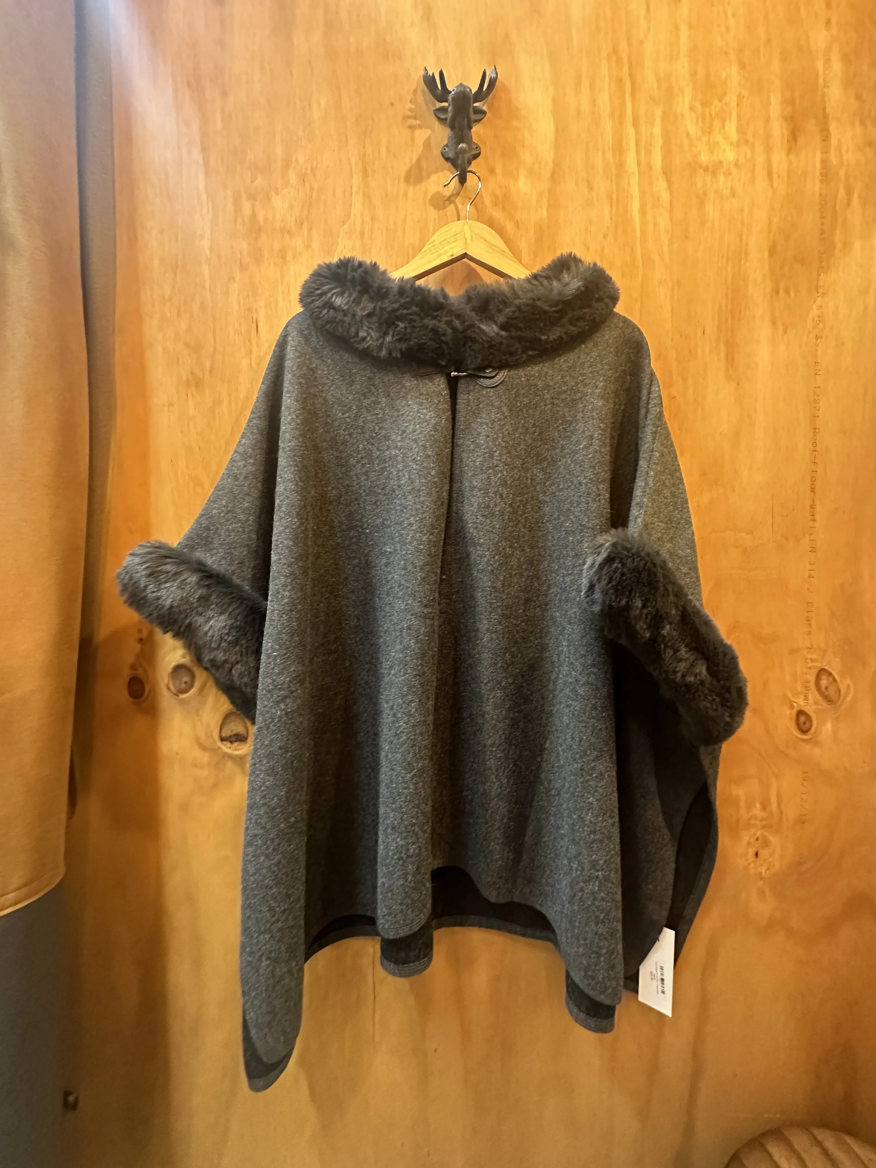 Fur Detail Poncho