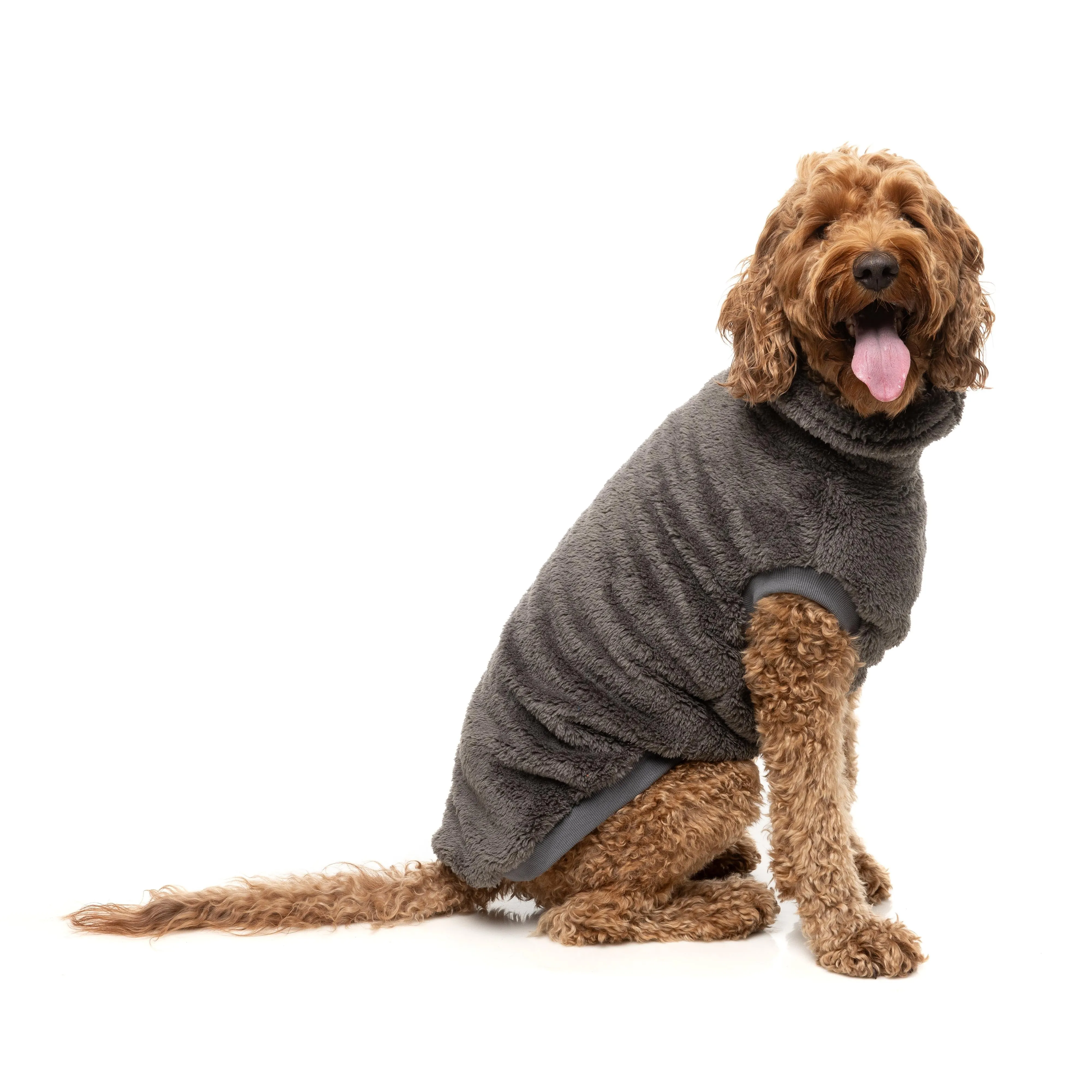 FuzzYard Dog Apparel Turtle Teddy 25 Sweater Gunmetal Grey Size 7