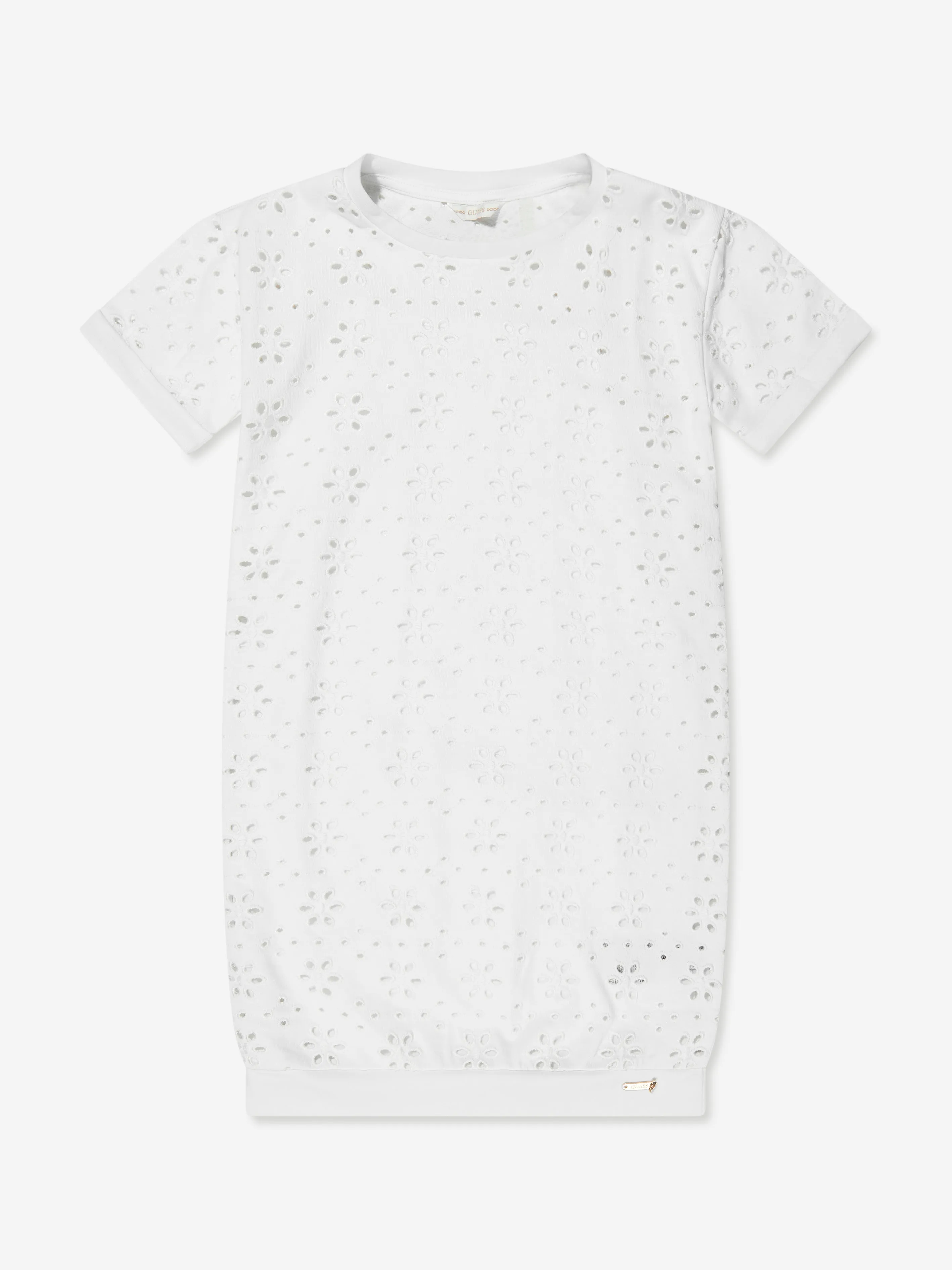 Guess Girls Sangallo Terry Dress in White