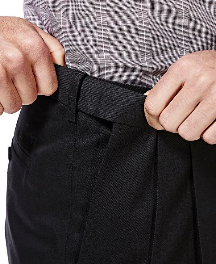 Haggar Mens Classic fit Casual Pants 38 / 32 Black Solid