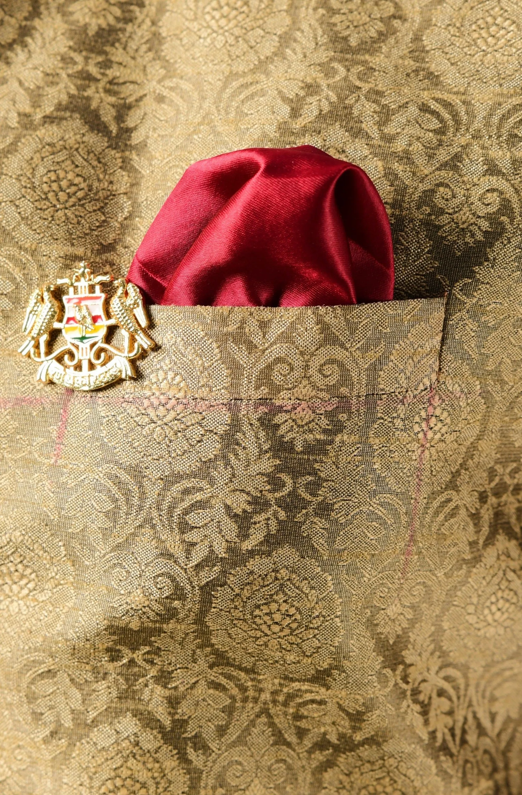 Handmade Royal Gold Kurta Pajama Nehru Modi Jacket Set