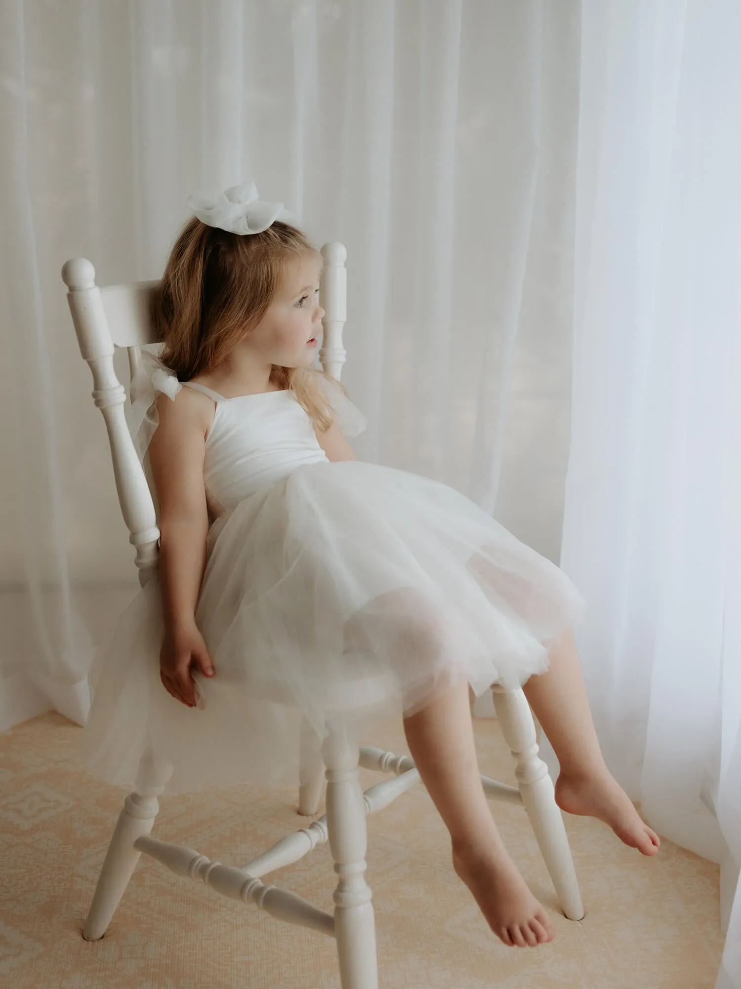 Harper dress - tea length - cream