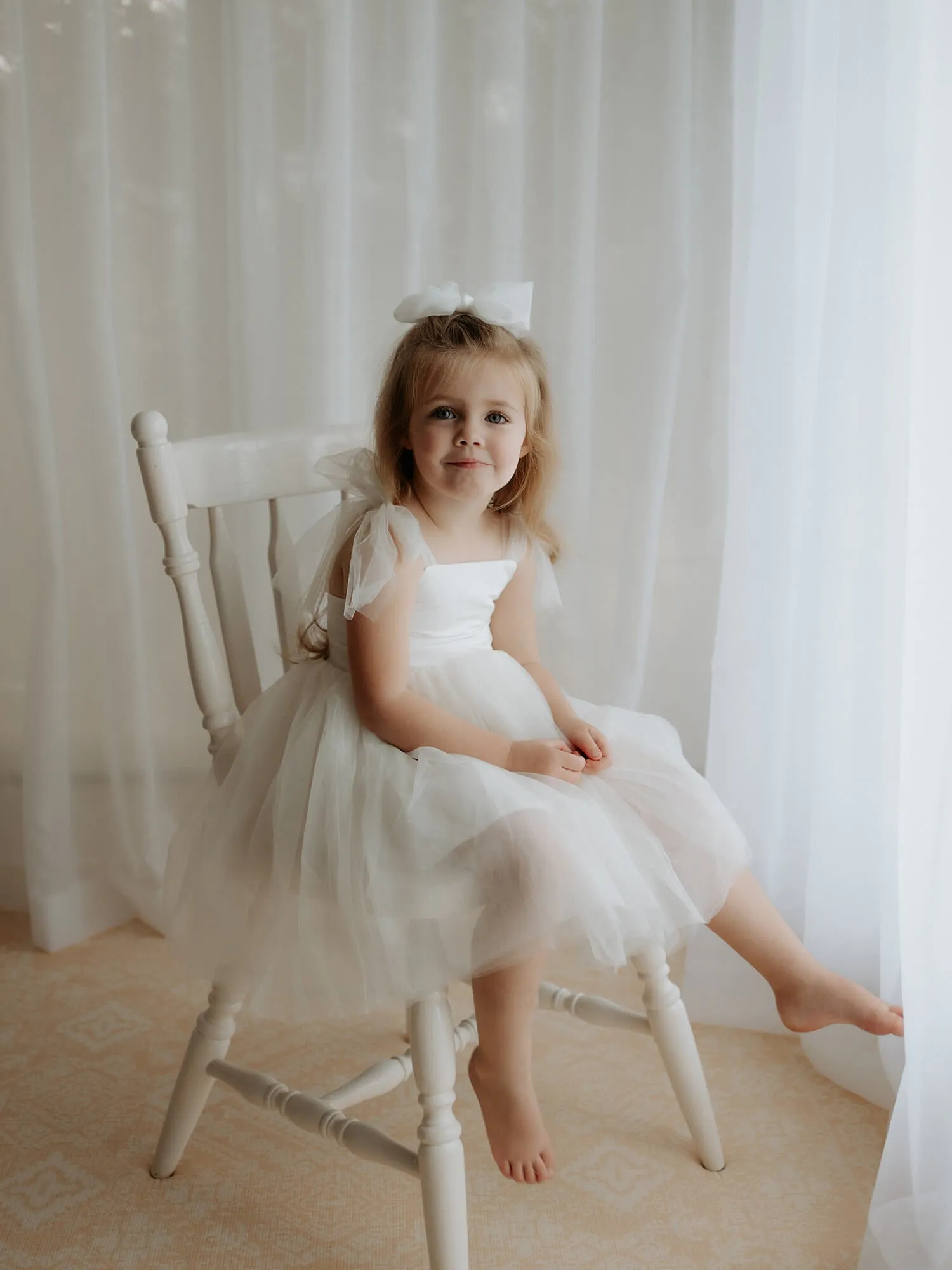 Harper dress - tea length - cream