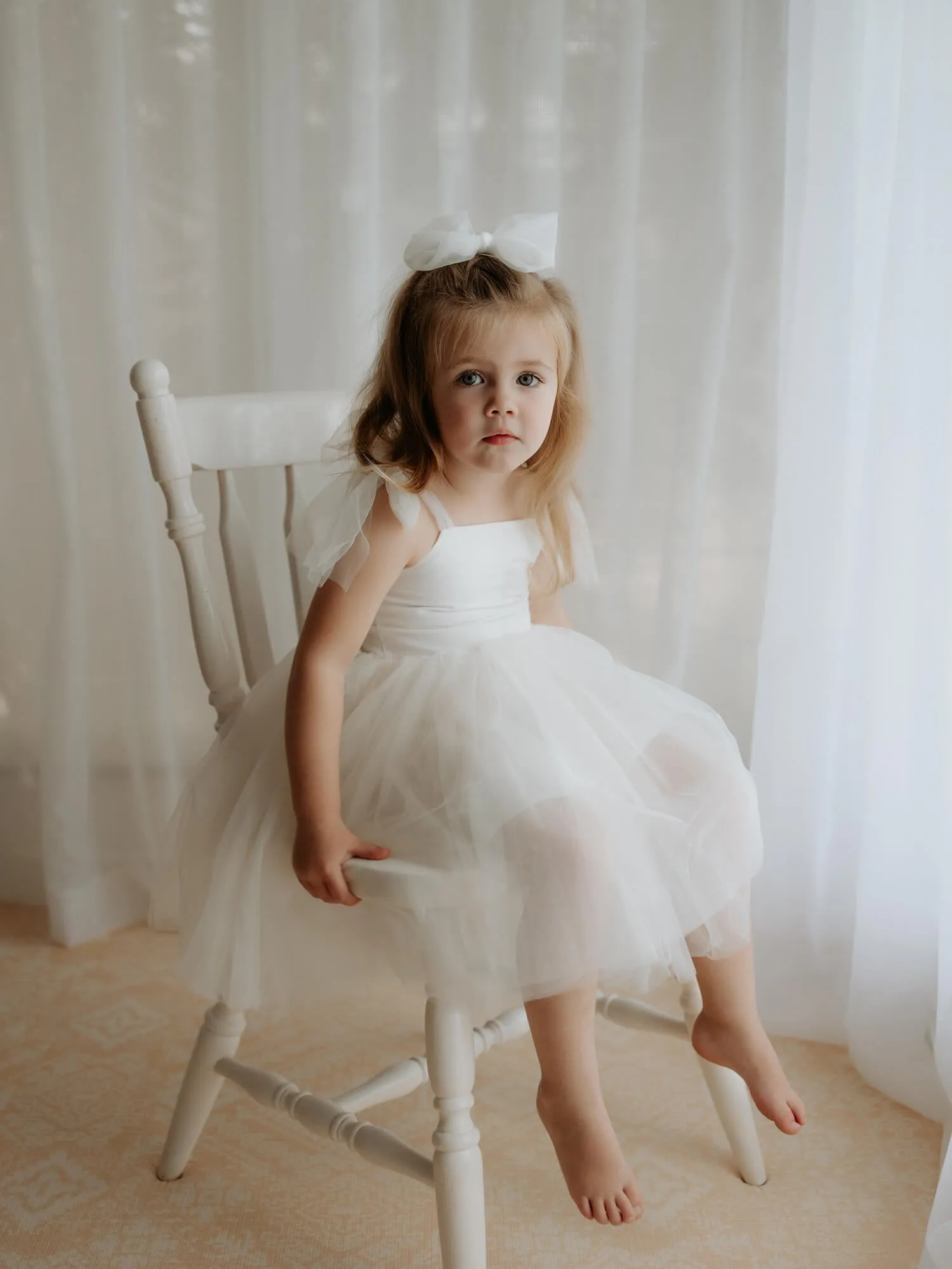 Harper dress - tea length - cream