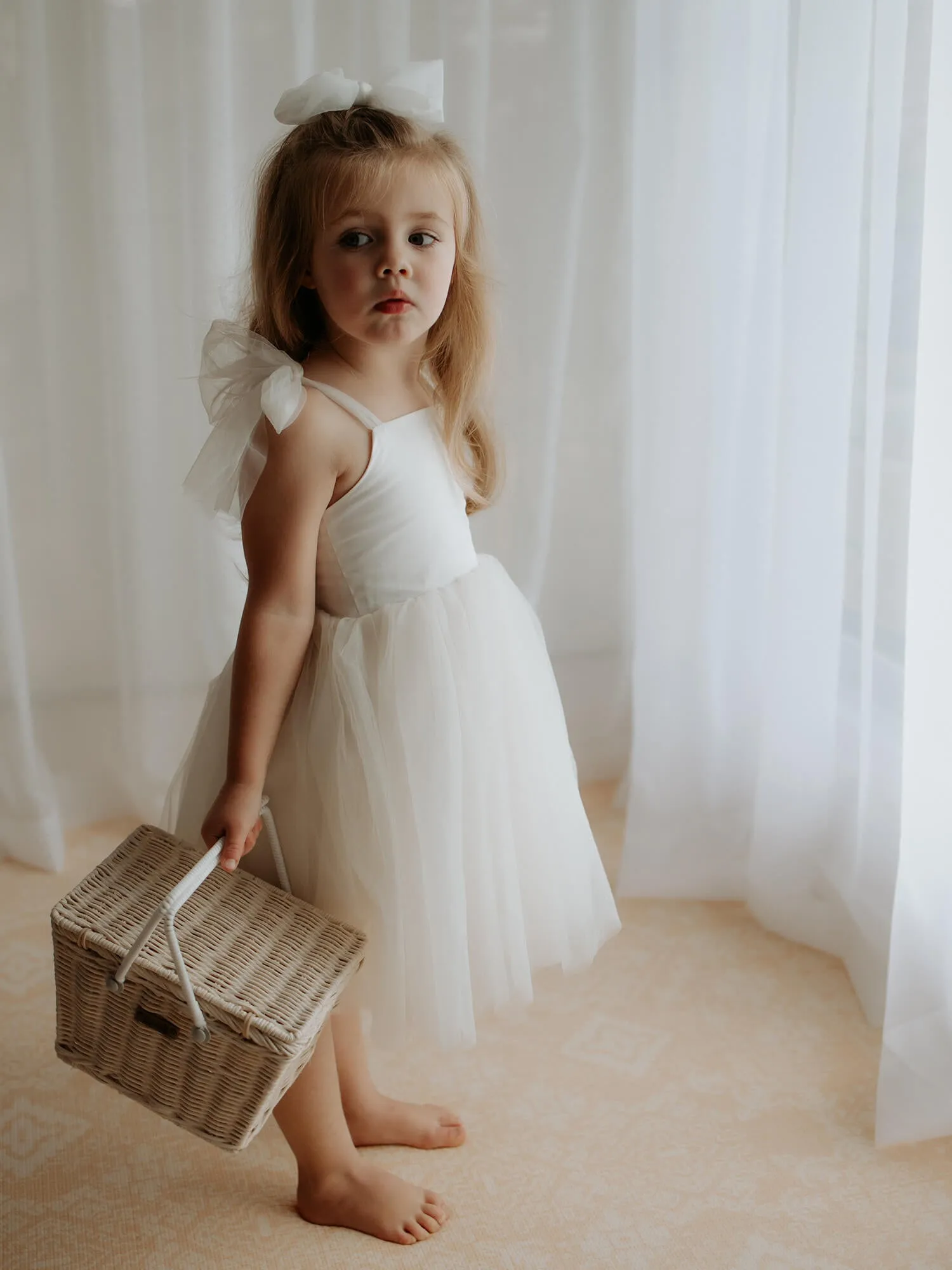 Harper dress - tea length - cream