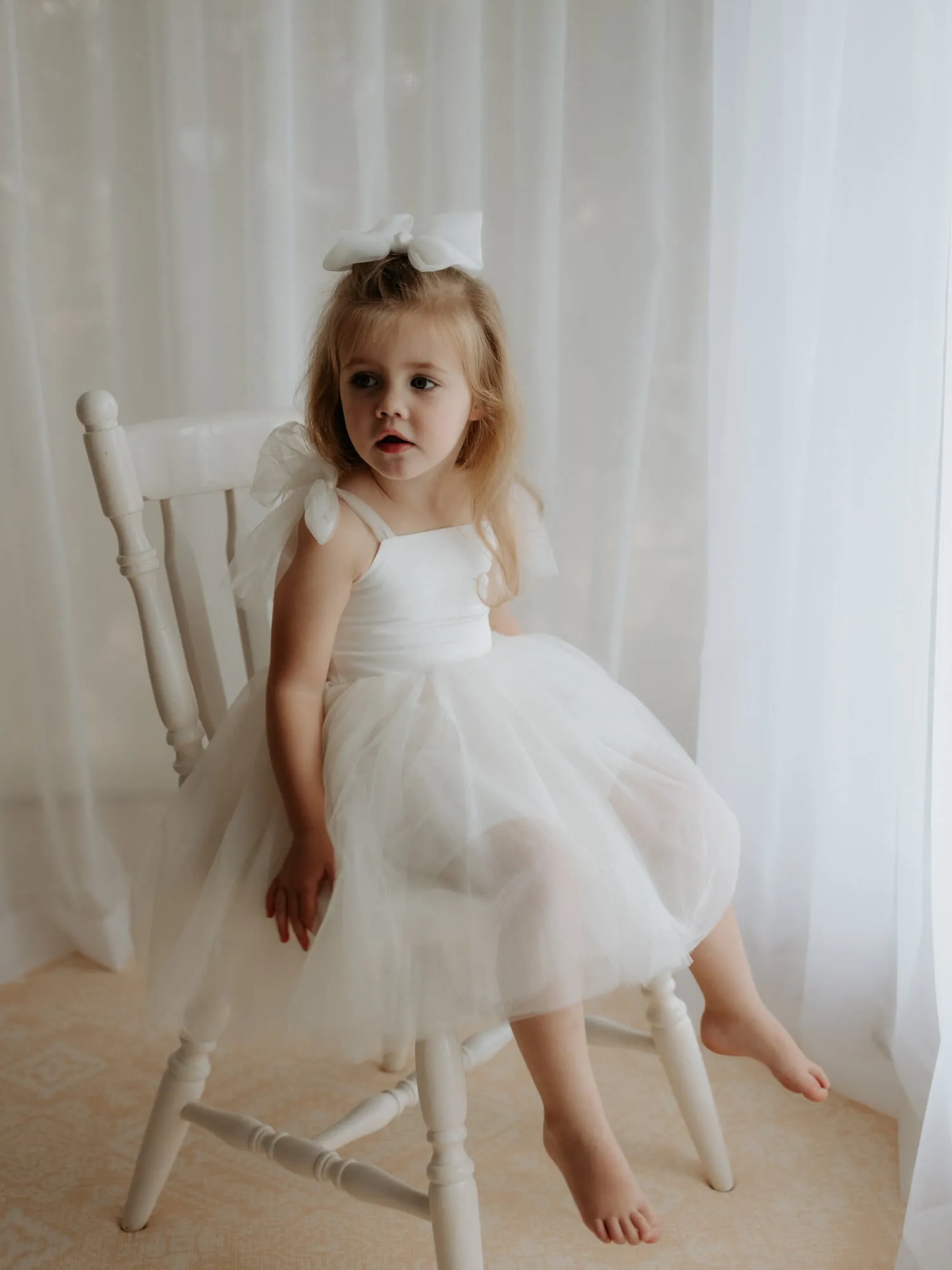 Harper dress - tea length - cream