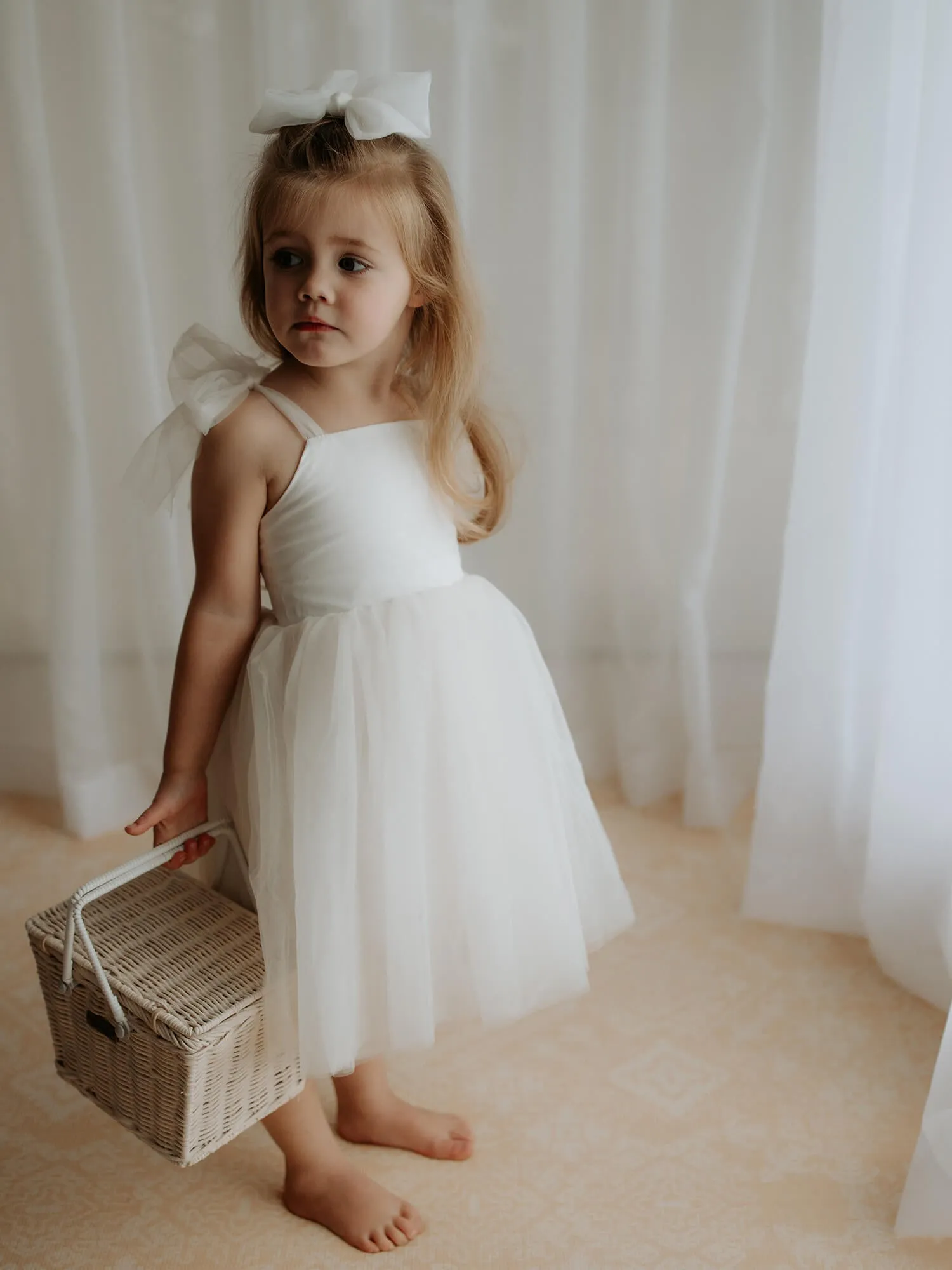 Harper dress - tea length - cream