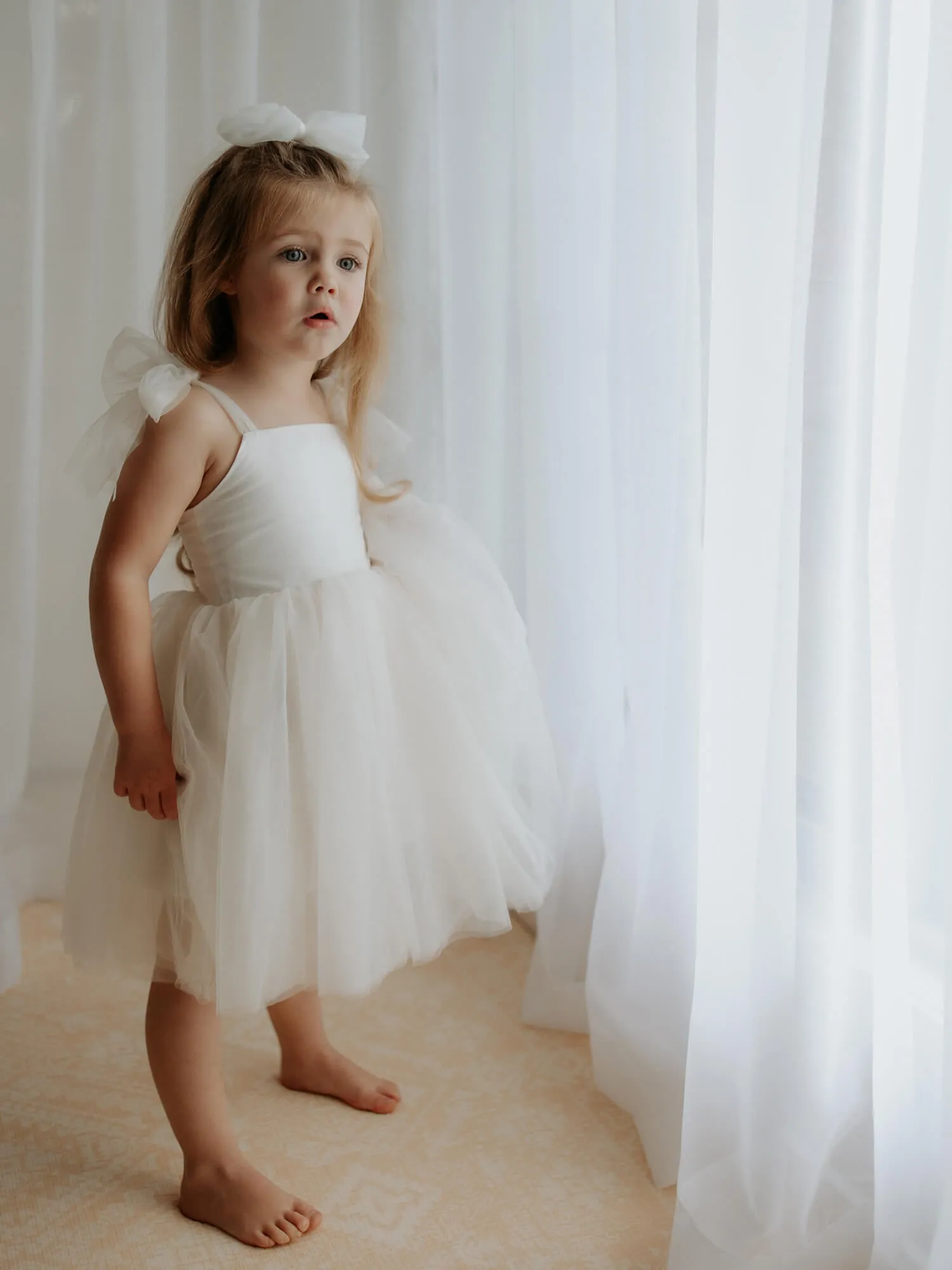 Harper dress - tea length - cream